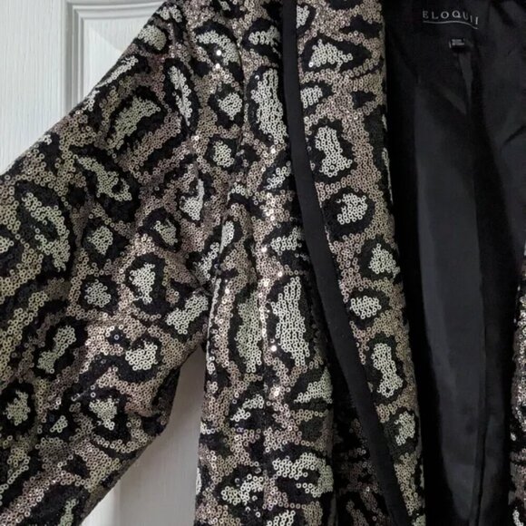 Eloquii | Sequin Leopard Jacket - Picture 6 of 15